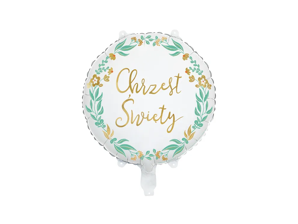 Round foil balloon Chrzest Święty - 35 cm