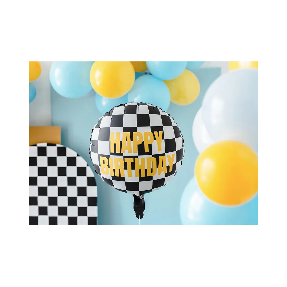 Round foil balloon Happy Birthday - PartyDeco - 35 cm