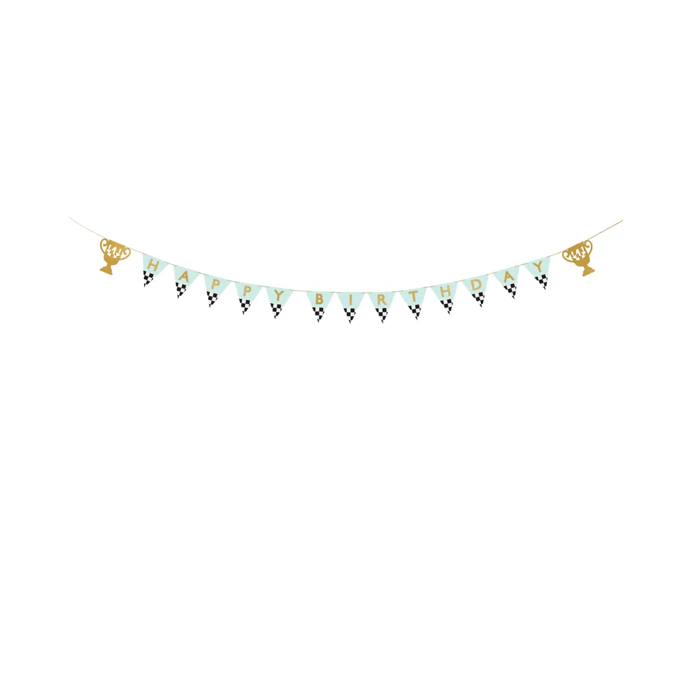 Banner Happy Birthday cups - PartyDeco - 2,5 m