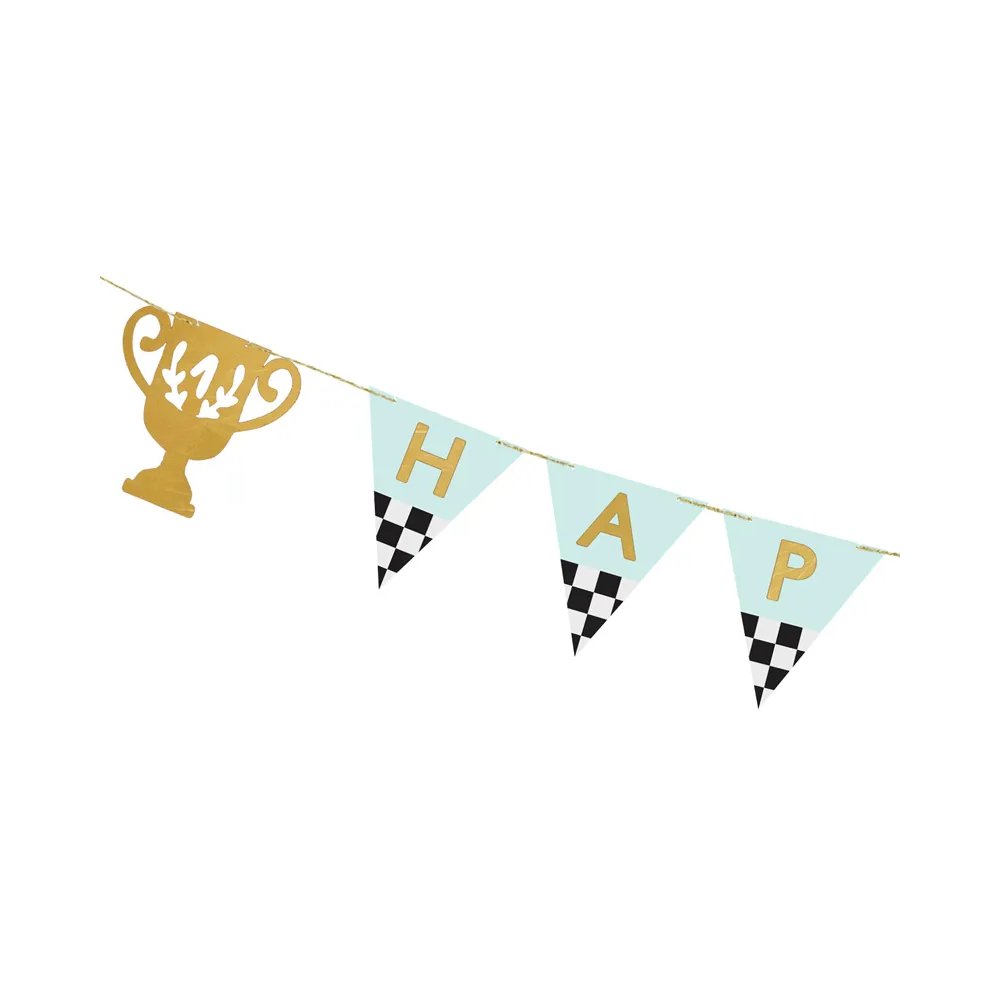 Banner Happy Birthday cups - PartyDeco - 2,5 m