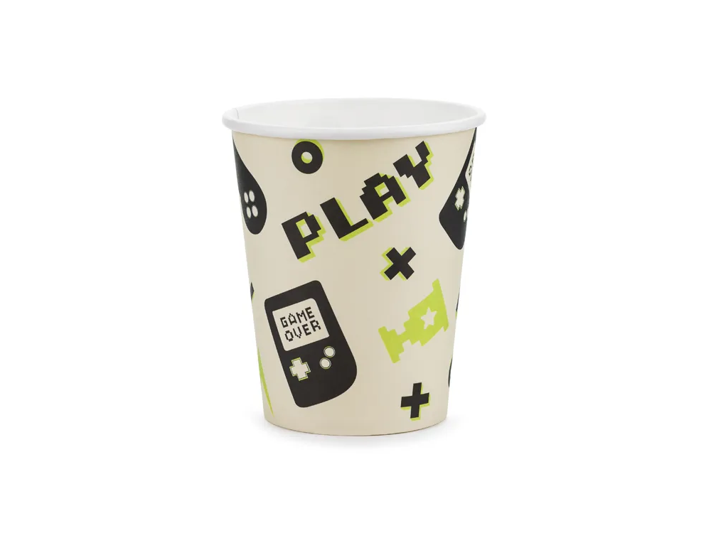 Kubeczki papierowe Gamepady - PartyDeco - 220 ml, 6 szt.