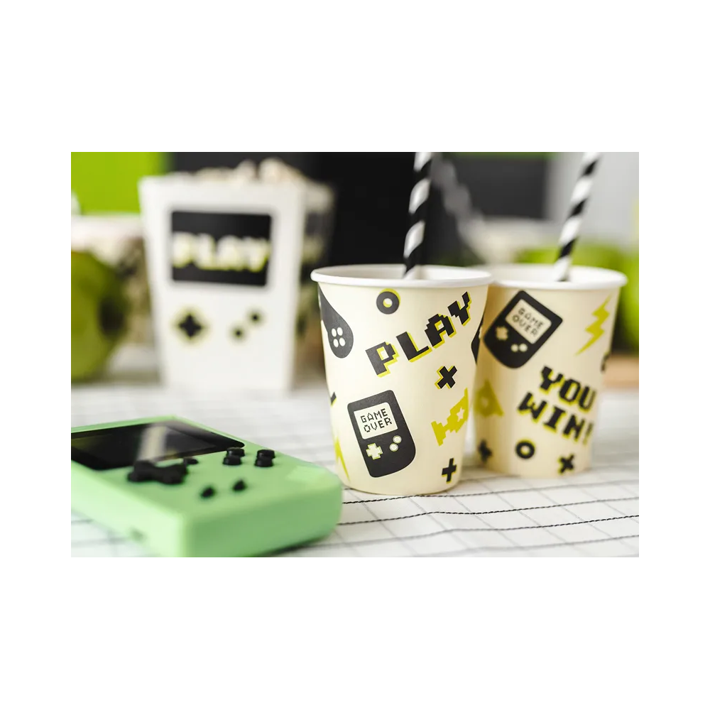 Paper cups Gamepads - PartyDeco - 220 ml, 6 pcs.