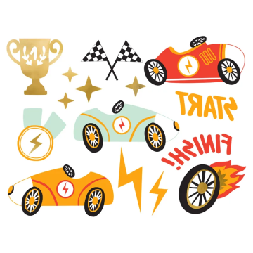 Party flash tattoos Cars - PartyDeco - 11 pcs.