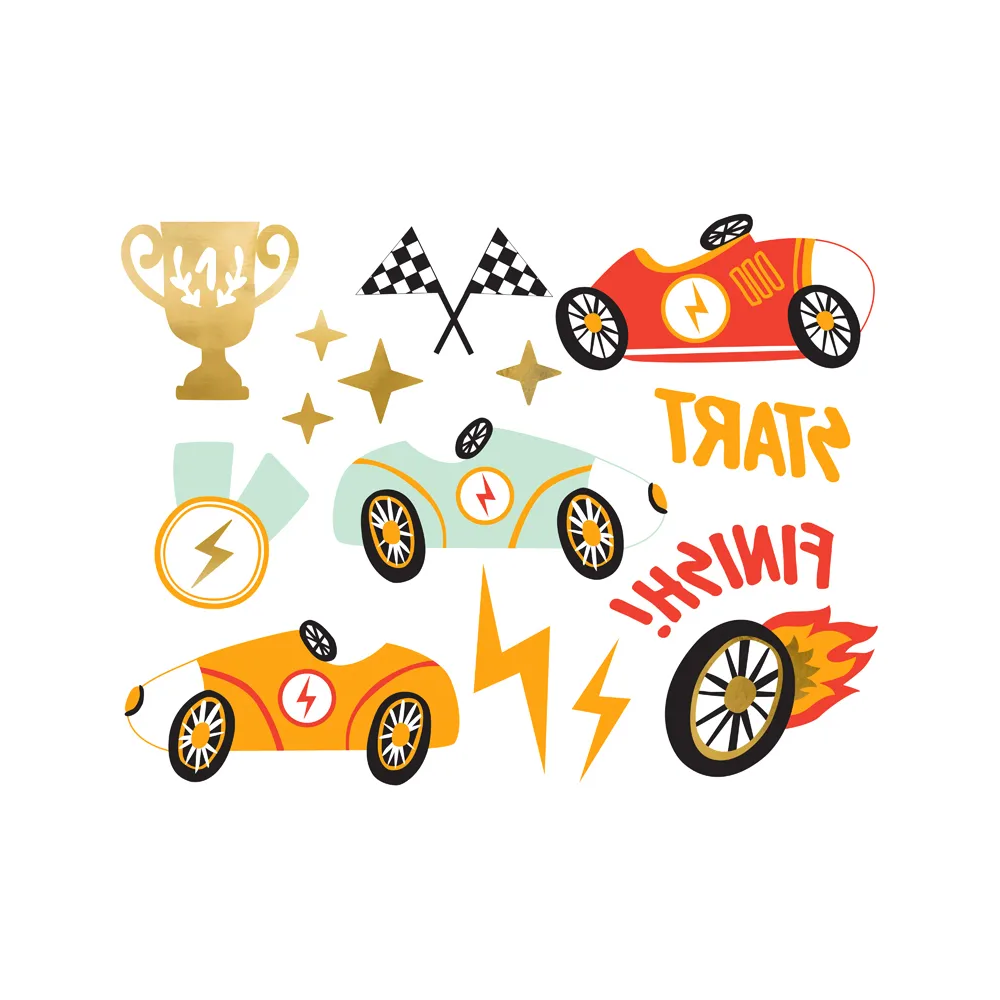 Party flash tattoos Cars - PartyDeco - 11 pcs.