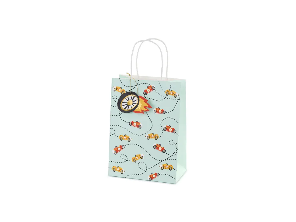 Decorative gift bag Cars - PartyDeco - 10 x 18 x 25 cm