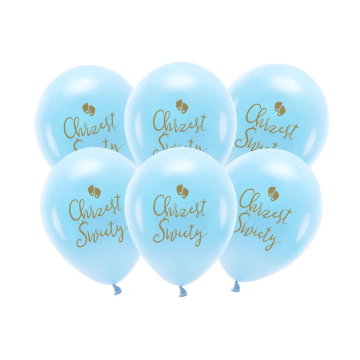 Eco Latex balloons Chrzest Święty - PartyDeco - blue, 33 cm, 6 pcs.