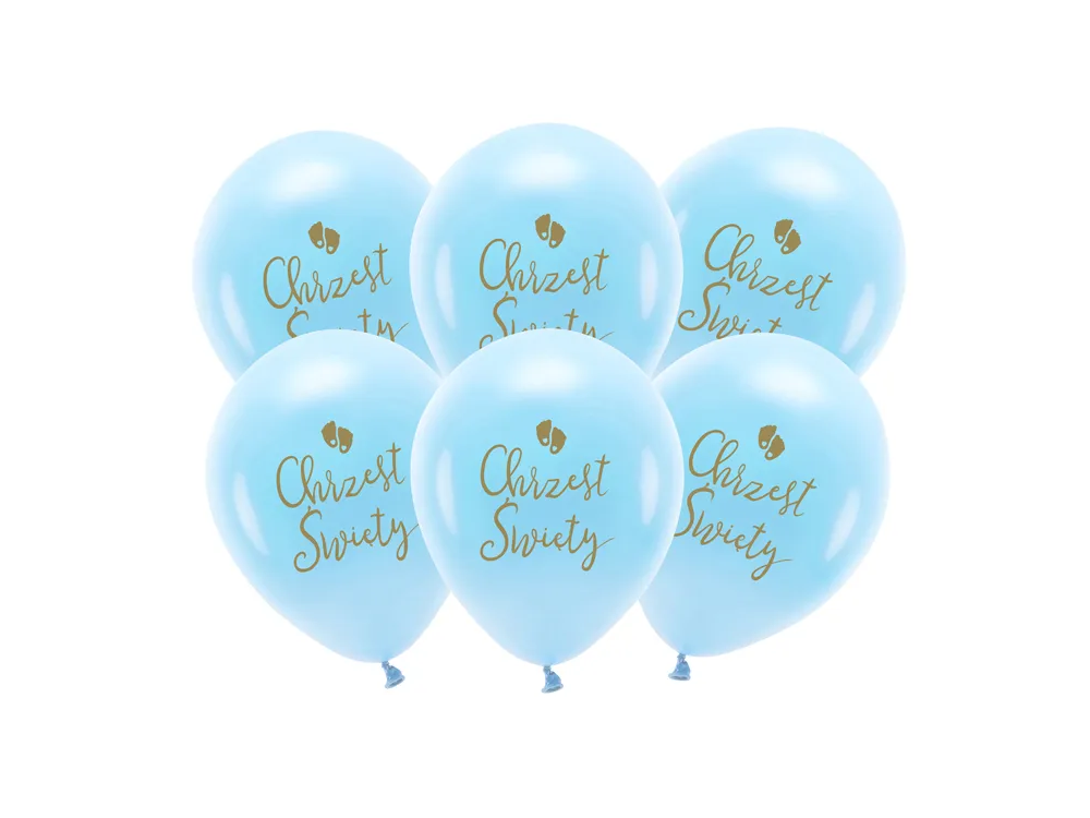 Eco Latex balloons Chrzest Święty - PartyDeco - blue, 33 cm, 6 pcs.