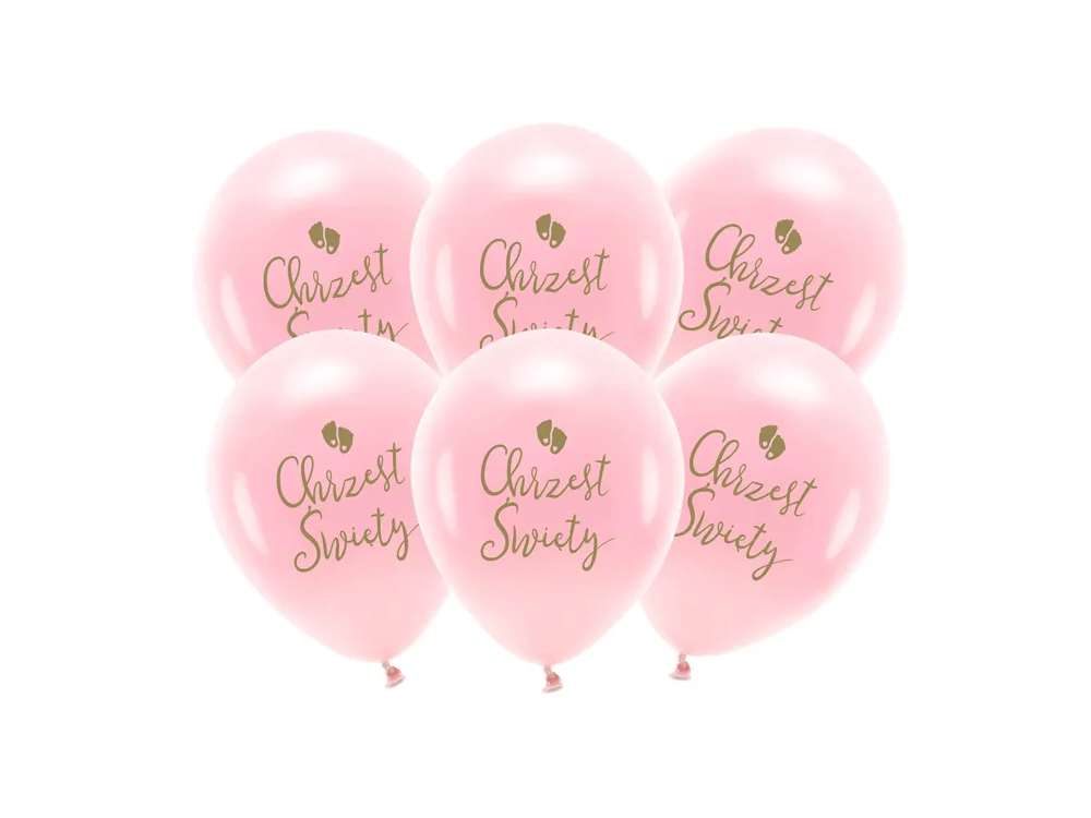 Eco Latex balloons Chrzest Święty - PartyDeco - pink, 33 cm, 6 pcs.