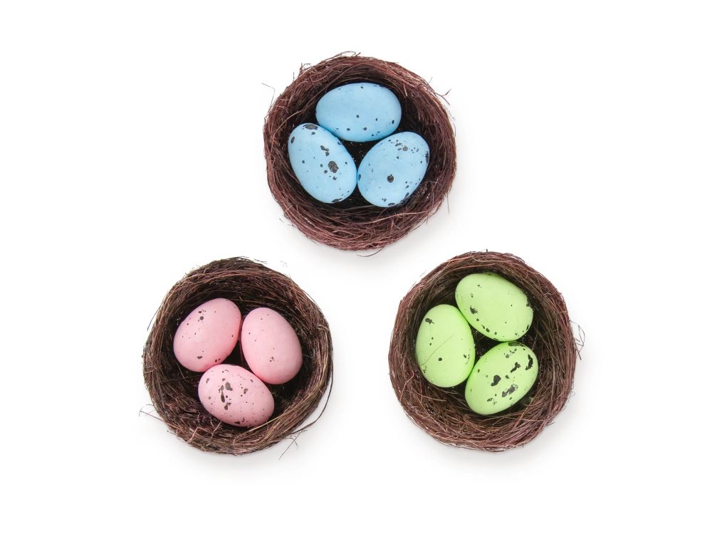 Easter decoration - Eggs in nests, 3 pcs.