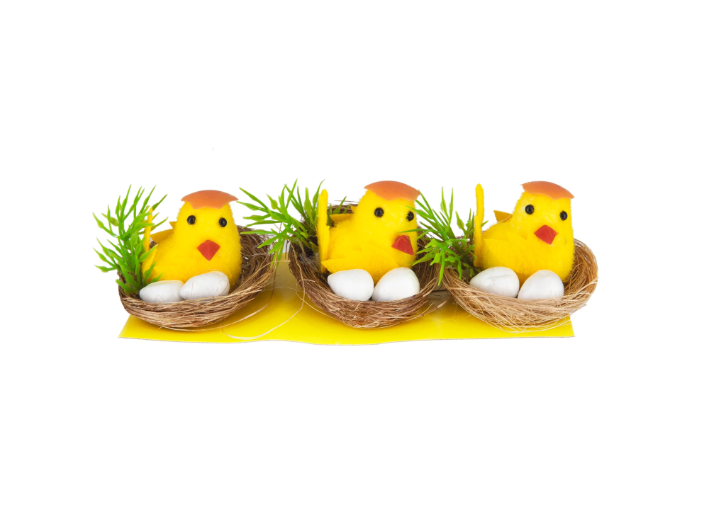 Easter decoration - Chicken in nests 3 pcs