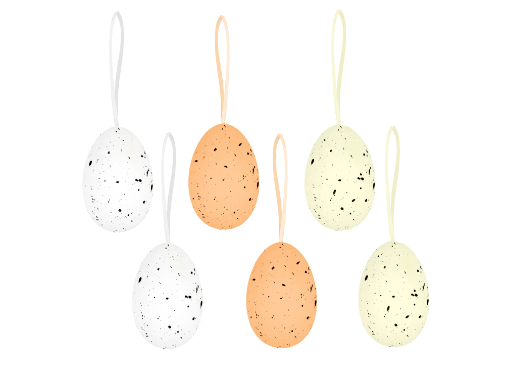 Easter hanging decoration - Natural eggs, 6 pcs.