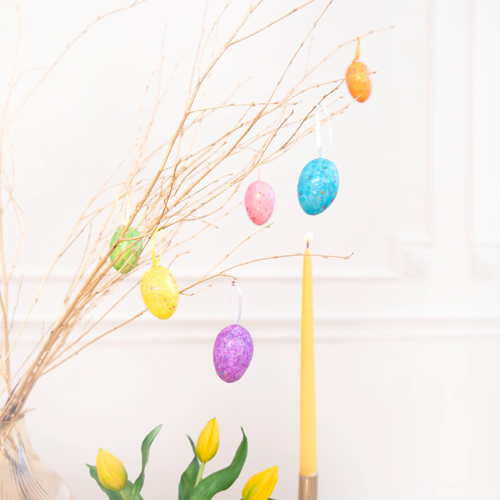 Easter hanging decoration - Colorful eggs, 6 pcs.