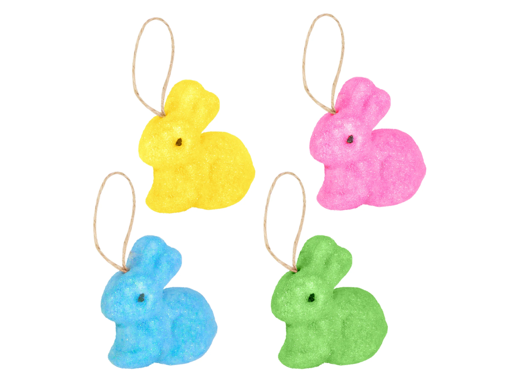 Dekoracja wisząca na Wielkanoc - Zajączki kolorowe 4 szt.