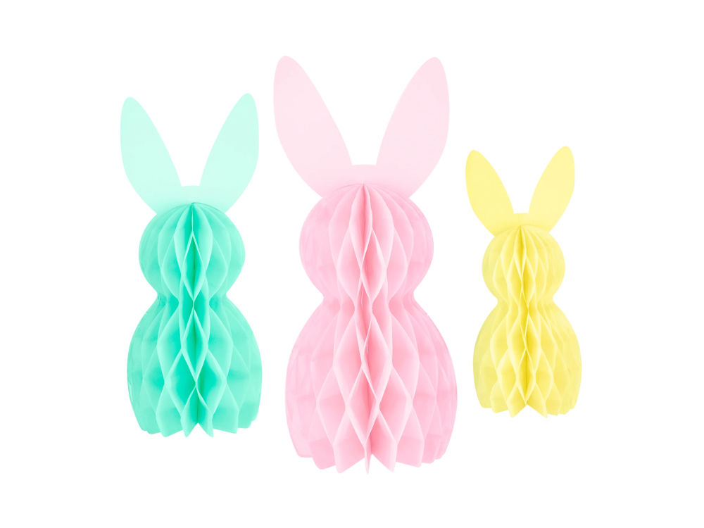 Easter honeycomb decoration - Bunnies 3 pcs