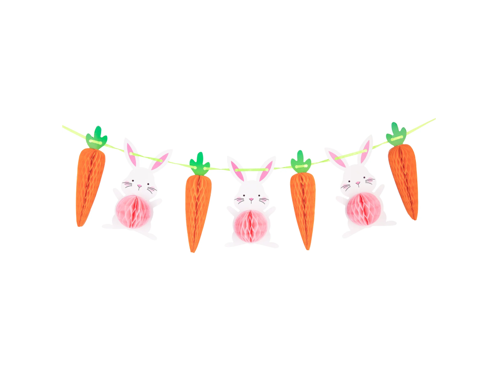 Decorative Easter garland - Bunnies & Carrots 100 cm