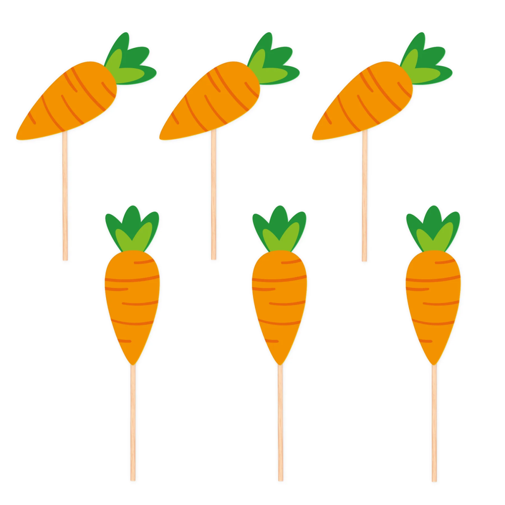 Muffin Easter toppers - Carrots, 6 pcs.