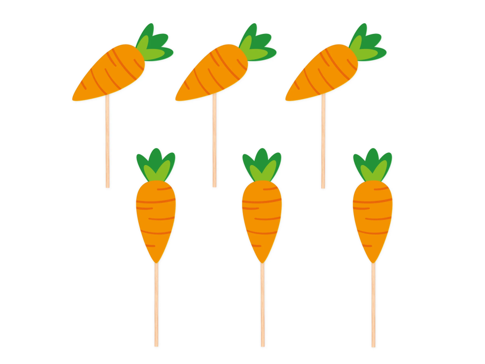 Muffin Easter toppers - Carrots 6 pcs