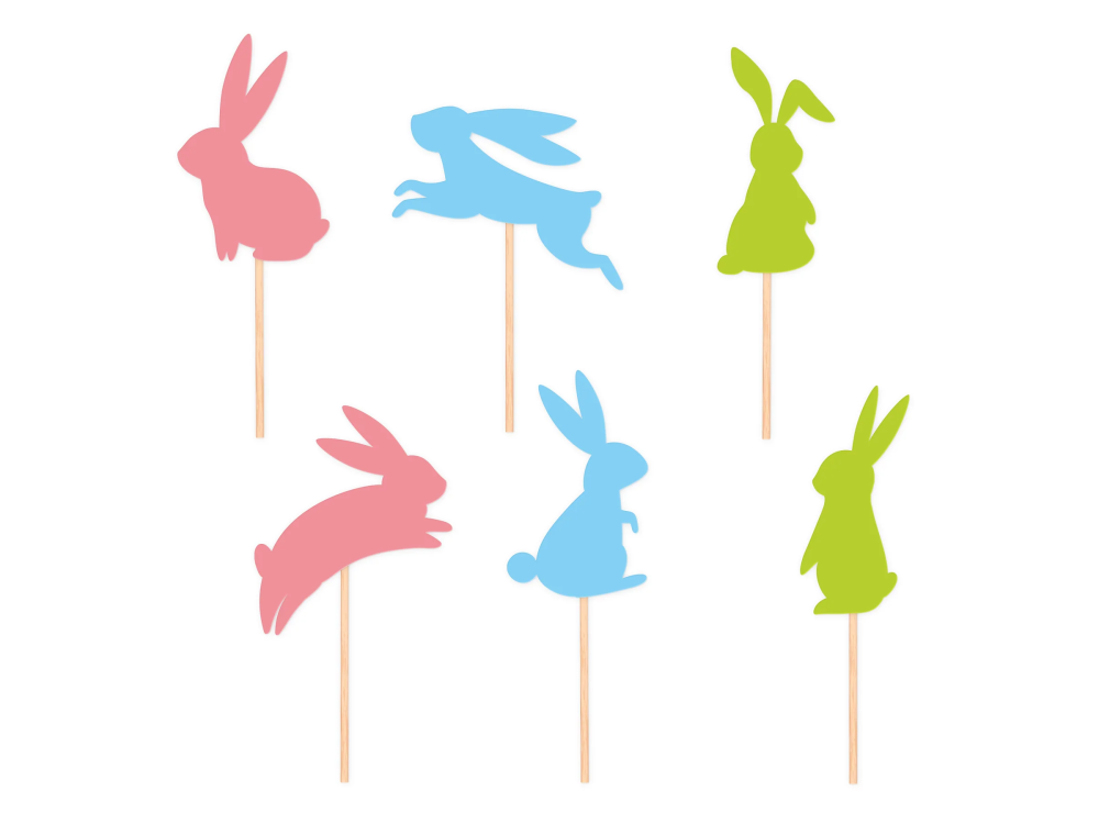 Muffin Easter toppers - Bunnies, 6 pcs.