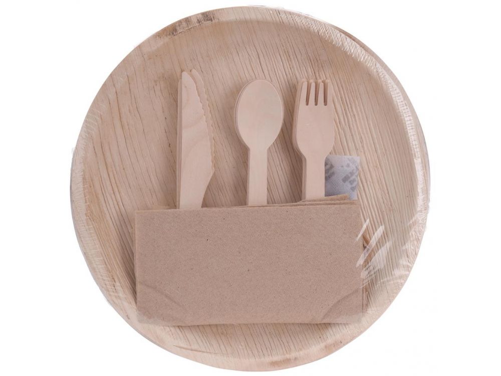 Ecological set - Vilde - plates, cutlery, napkins, 30 pcs.