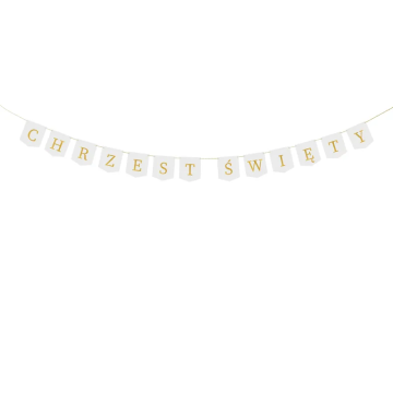 Decorative garland Chrzest Święty - PartyDeco - white, 200 cm
