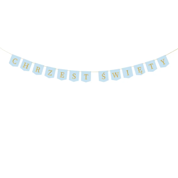 Baner dekoracyjny Chrzest Święty - PartyDeco - niebieski, 200 cm