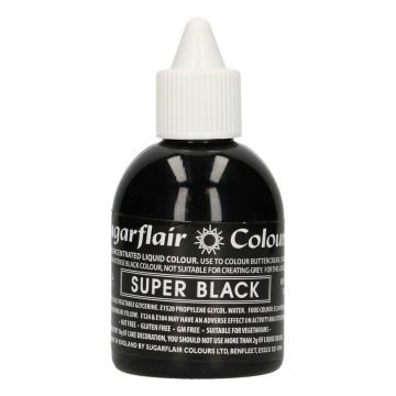 Barwnik w płynie Super Black - Sugarflair - czarny, 60 ml