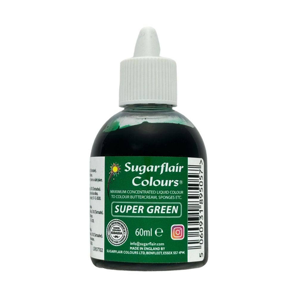 Barwnik w płynie Super Green - Sugarflair - zielony, 60 ml