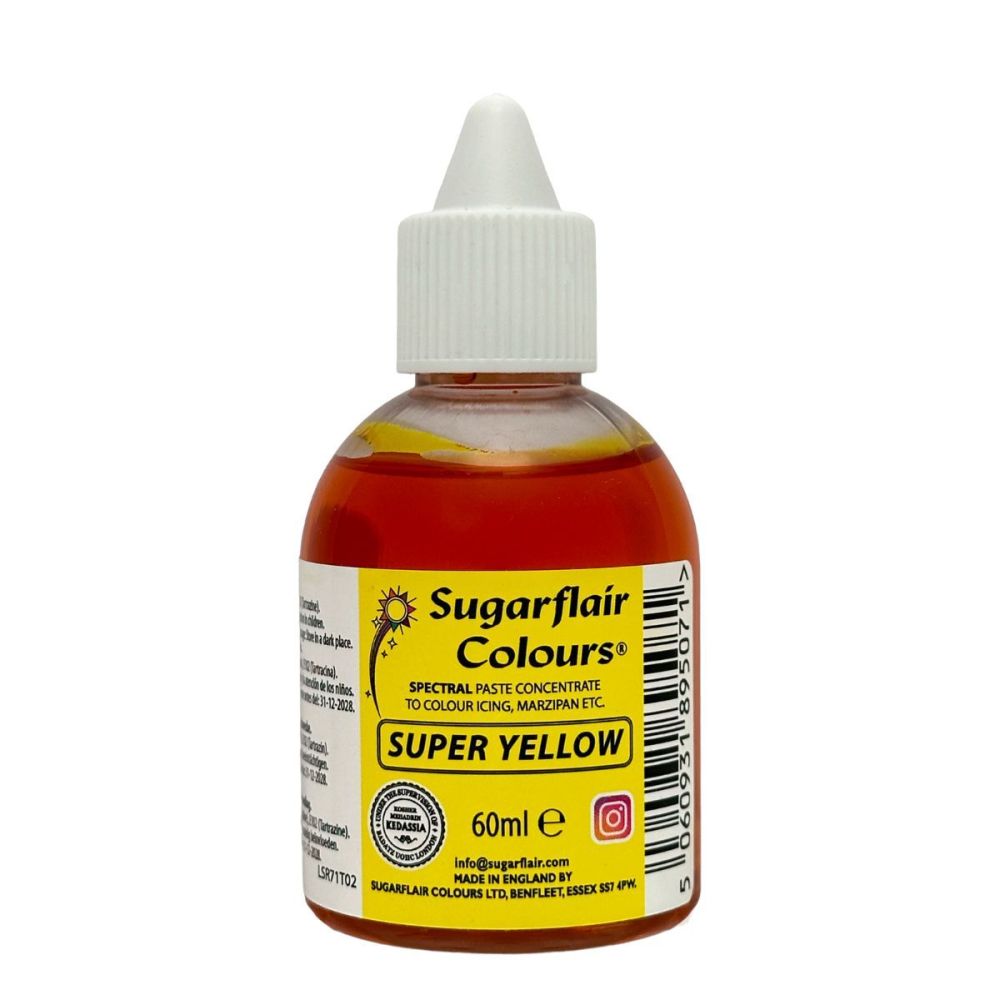 Barwnik w płynie Super Yellow - Sugarflair - żółty, 60 ml