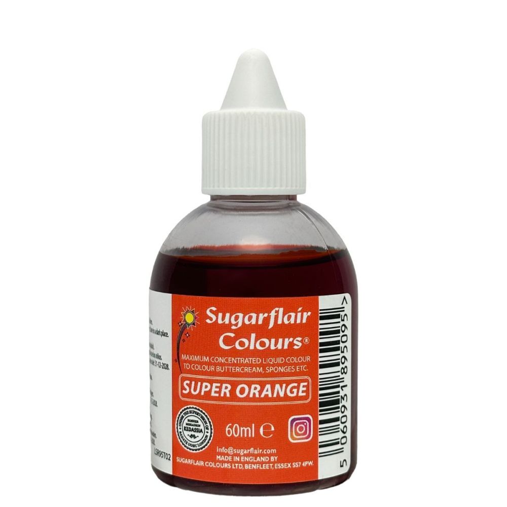 Barwnik w płynie Super Orange - Sugarflair - pomarańczowy, 60 ml