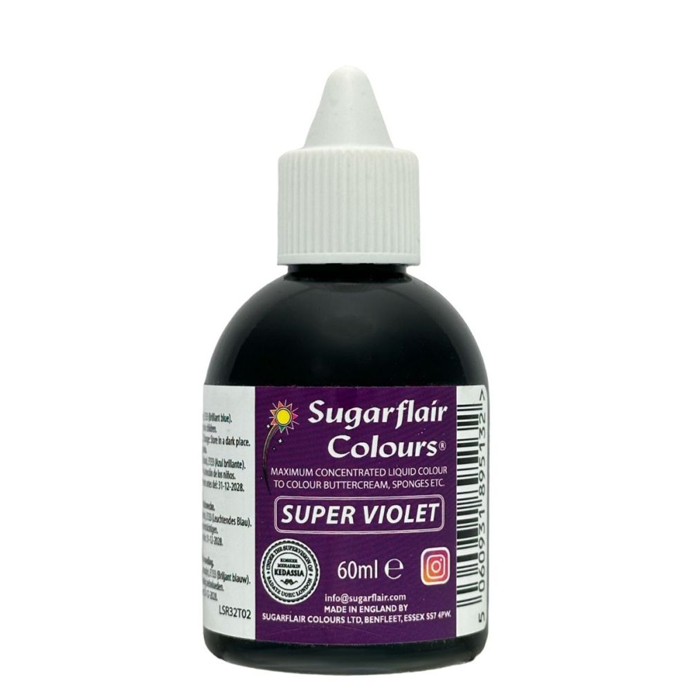 Barwnik w płynie Super Violet - Sugarflair - fioletowy, 60 ml