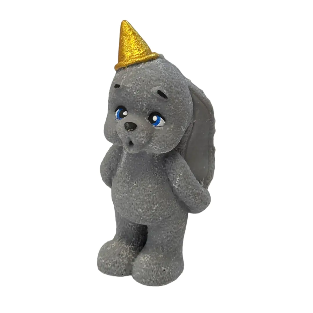 Cake sugar figurine Bunny in a hat - Slado - grey