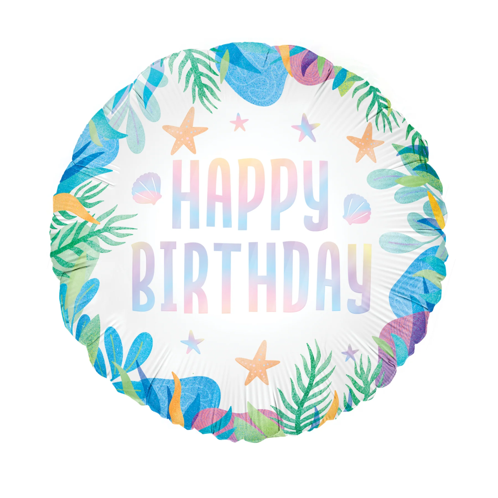 Foil balloon Ocean - Happy Birthday, 45 cm