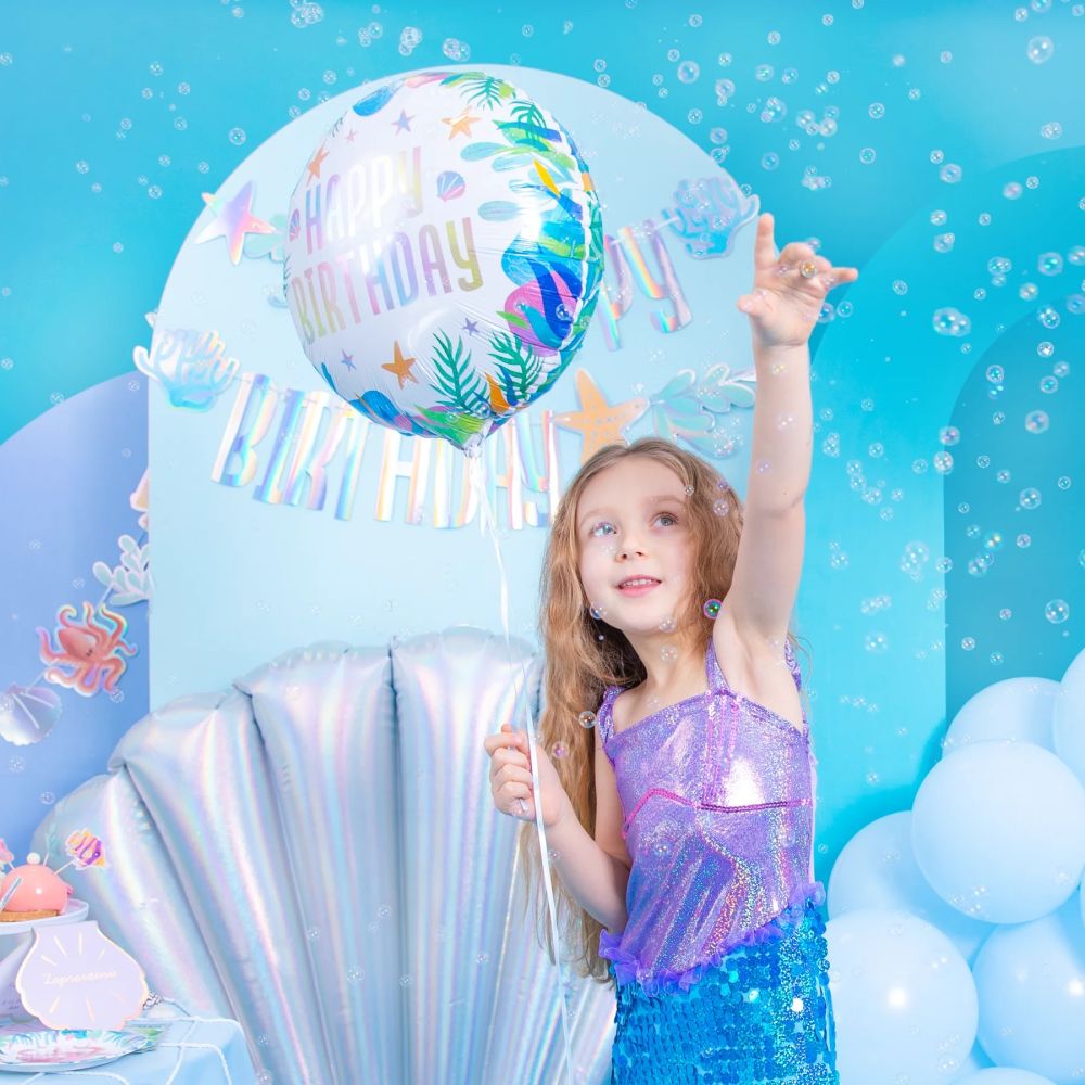 Balon foliowy Ocean - Happy Birthday, 45 cm