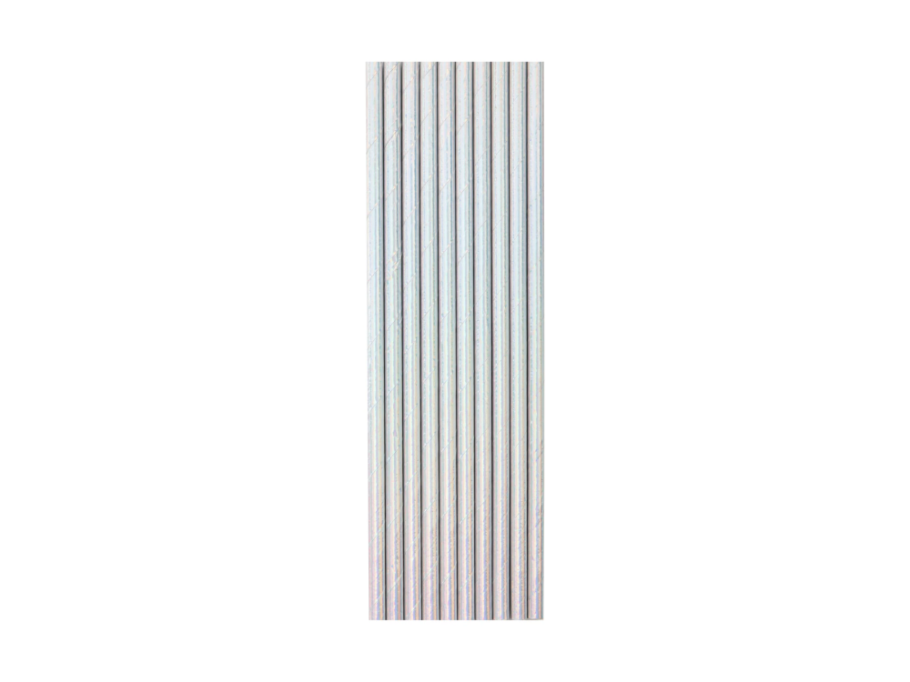 Paper straws - silver opalescent, 19.5 cm, 10 pcs.