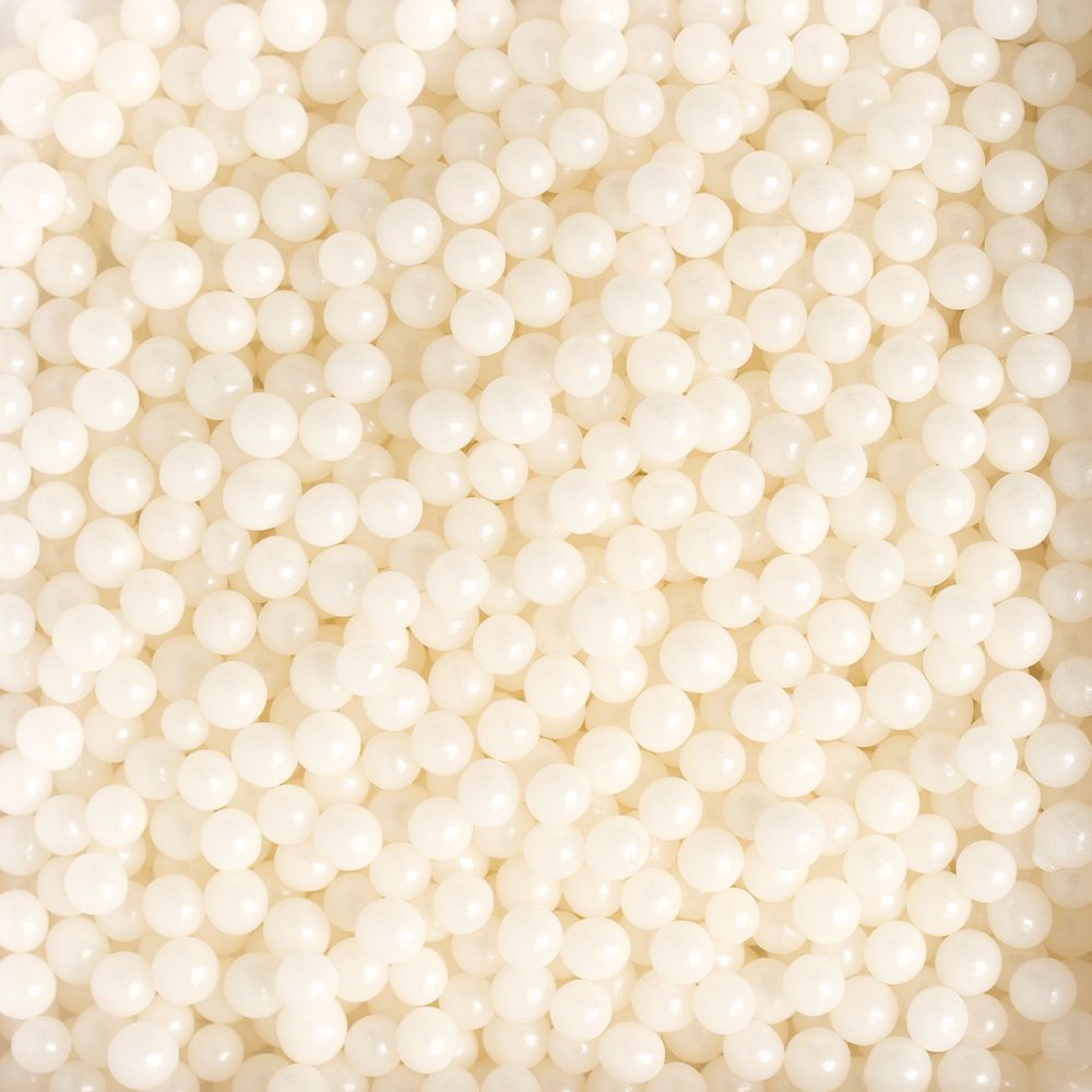 Sugar sprinkles pearls - Decora - white, 100 g