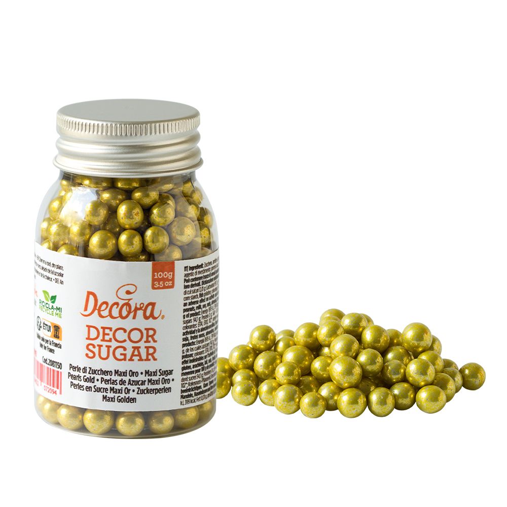 Posypka cukrowa perły - Decora - złote, 100 g