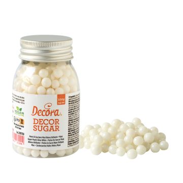 Sugar sprinkles pearls - Decora - white, 100 g