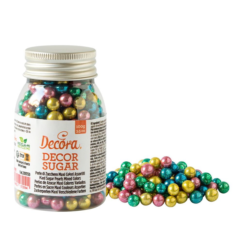 Sugar sprinkles pearls - Decora - mixed, 100 g