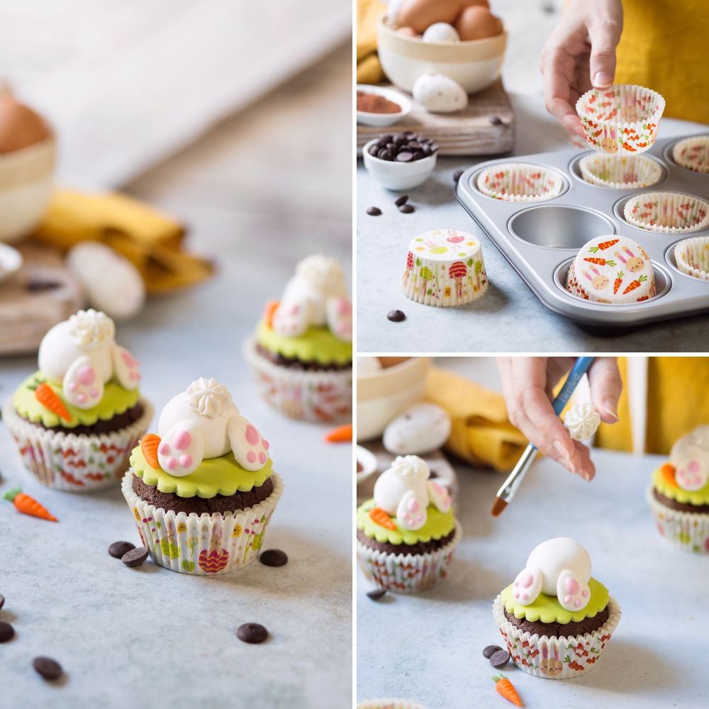 Papilotki wielkanocne na muffinki Easter Rabbit - Decora - 50 x 32 mm, 36 szt.