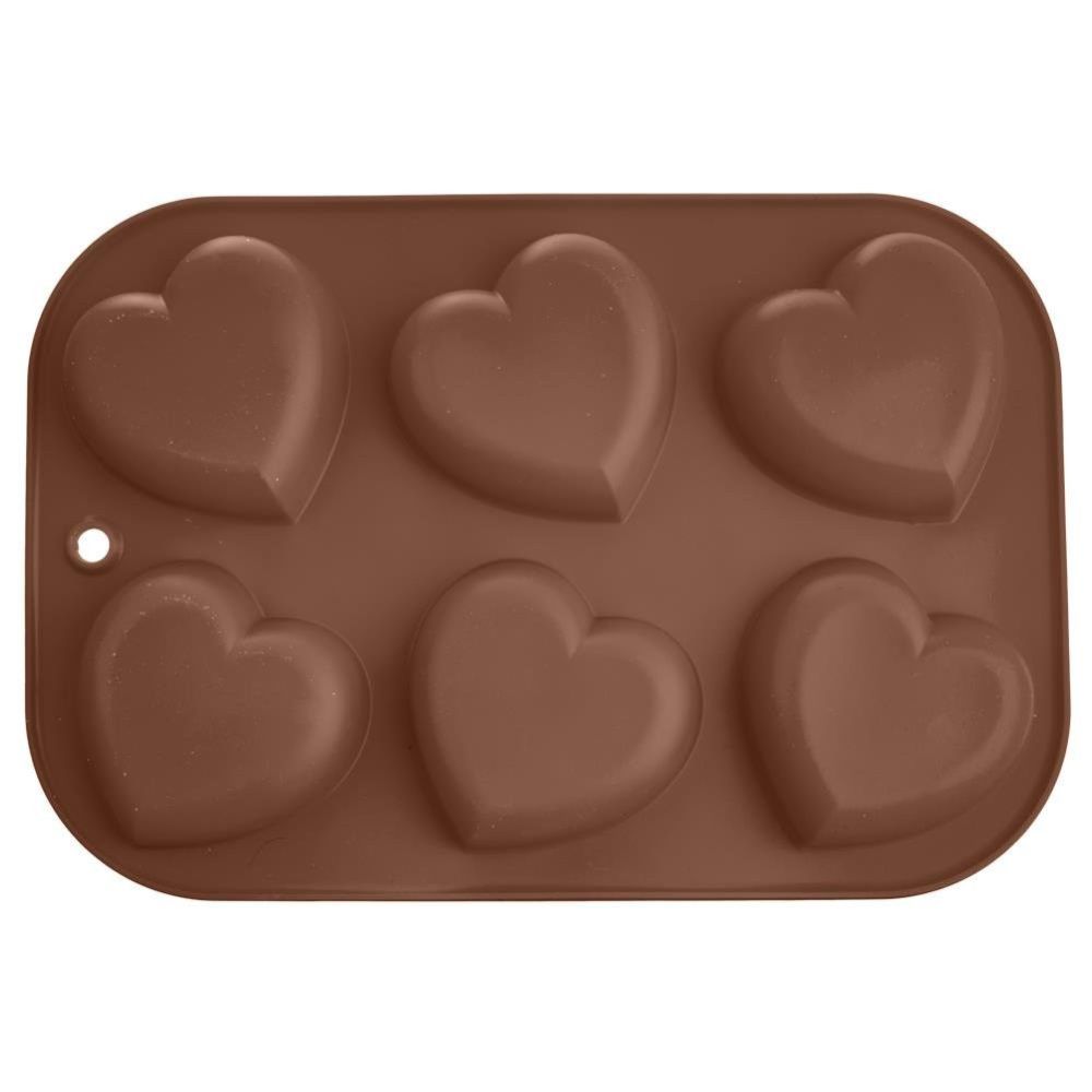 Silicone cookie mould - Orion - hearts, 6 pcs