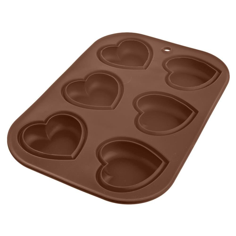 Silicone cookie mould - Orion - hearts, 6 pcs