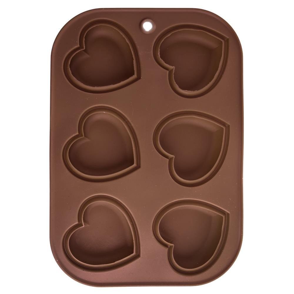 Silicone cookie mould - Orion - hearts, 6 pcs