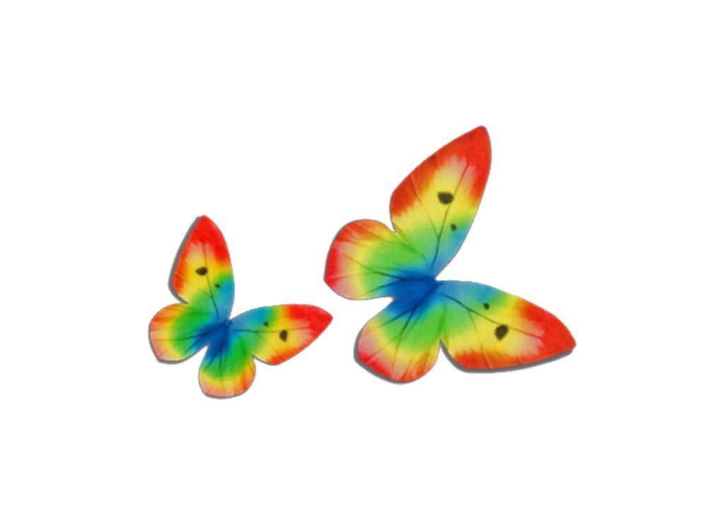 Wafer butterflies - Rose Decor - 3D, rainbow, 8 pcs.