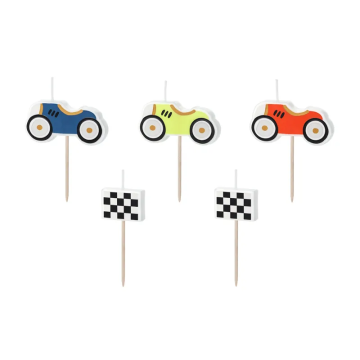 Birthday candles Cars - PartyDeco - 5 pcs.