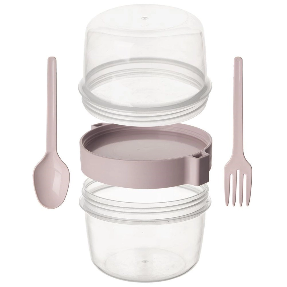 Yoghurt container with spoon and fork - Orion - 370 ml