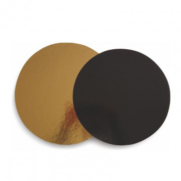 Cake board smooth - gold and black, 24 cm