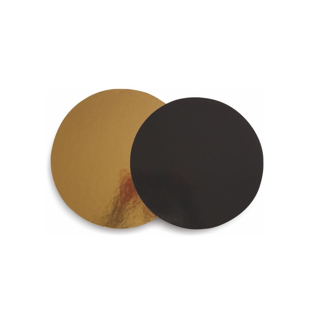 Cake board smooth - gold and black, 24 cm