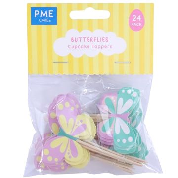Muffin toppers Butterflies - PME - 24 pcs.