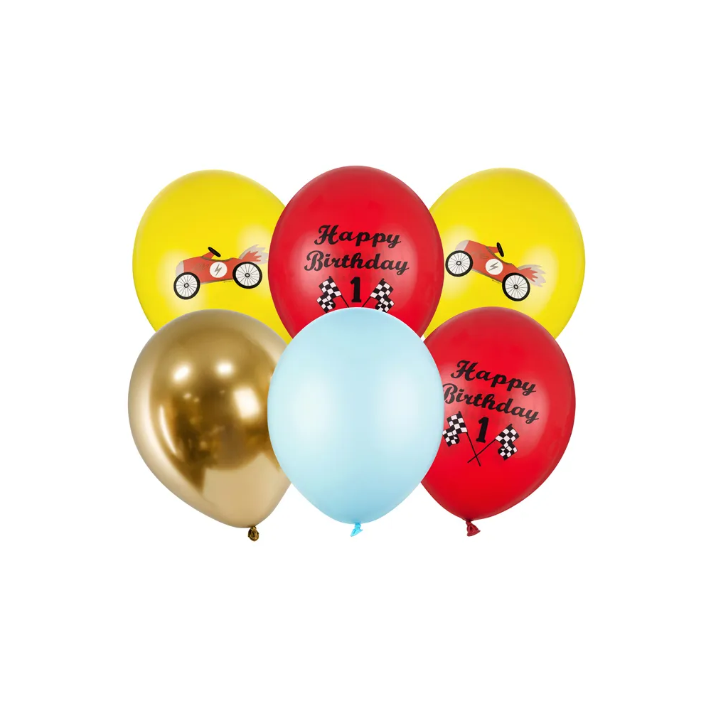 Latex balloons Cars - PartyDeco - 30 cm, 6 pcs.