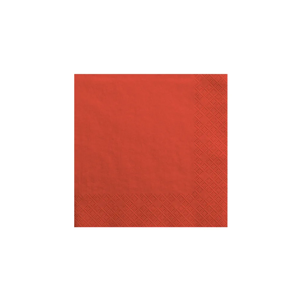 Serwetki papierowe - PartyDeco - czerwone, 33 x 33 cm, 20 szt.